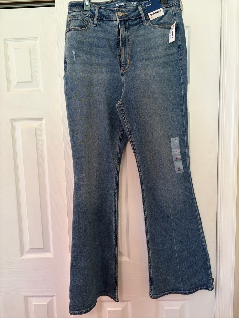 Old Navy Blue Flare Jeans with Subtle Whiskering